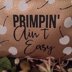 Primping’ Ain’t Easy Gold White Black Makeup Bag